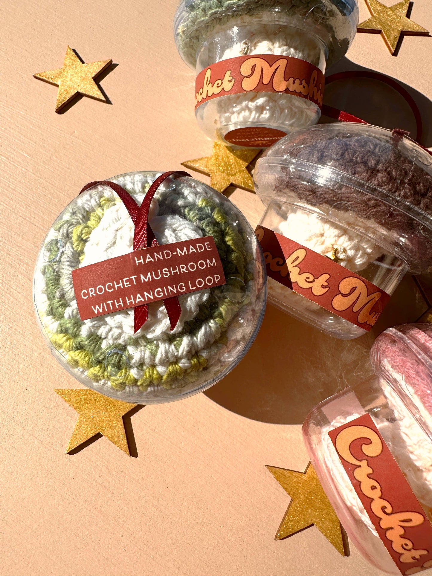 CROCHET MUSHROOM - Hanging Ornament - Car Hanger - Decorj
