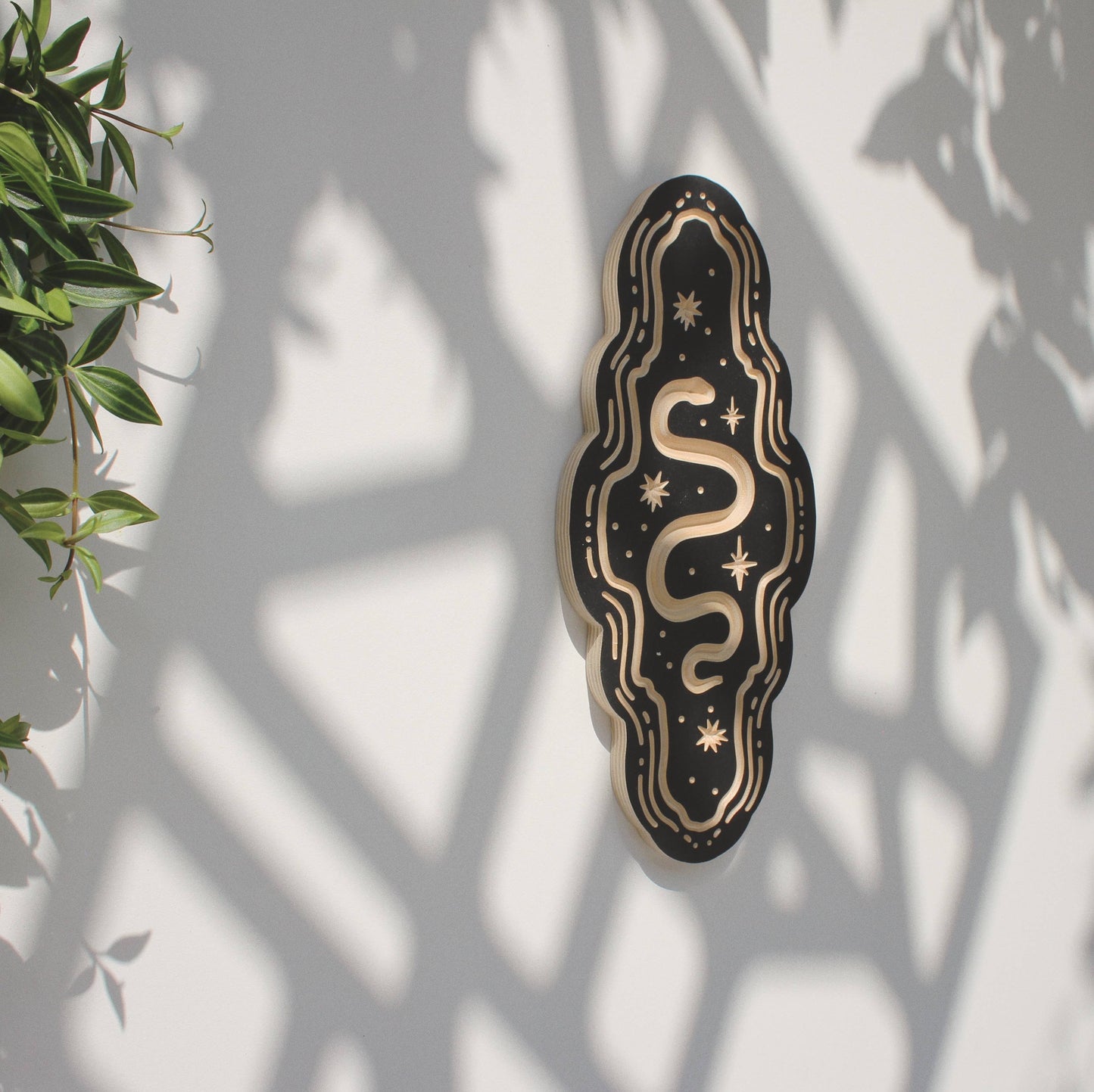 Snake- Carved Wall Hanging: 11"