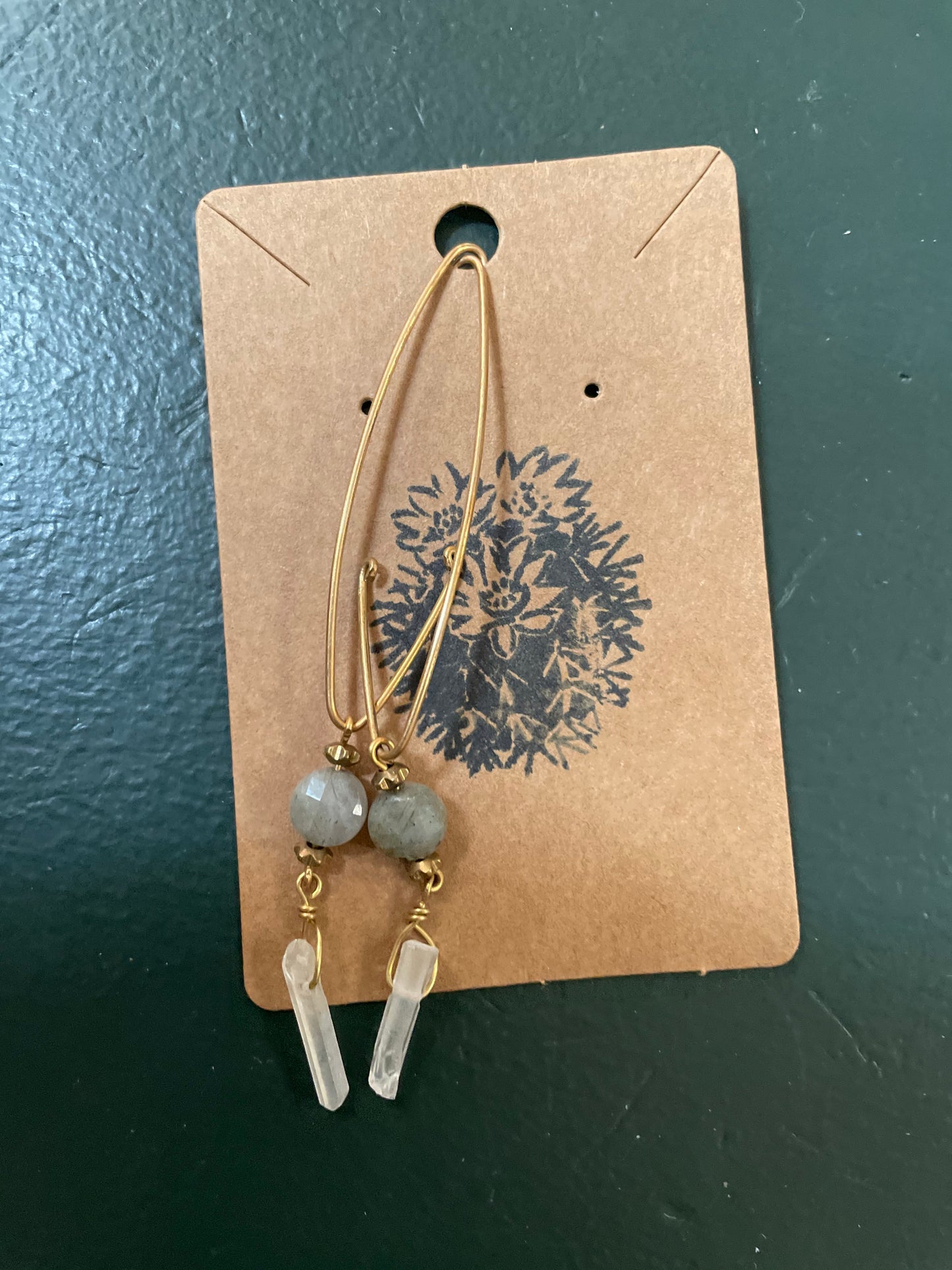 Drop Moon Crystal Earrings