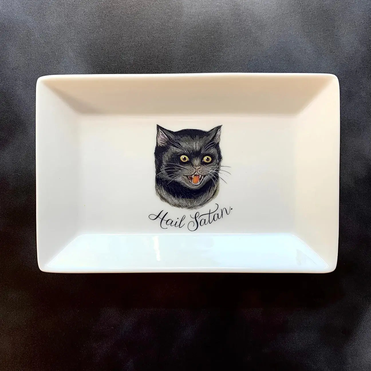 CAT TRINKET TRAY - "Hail Satan."