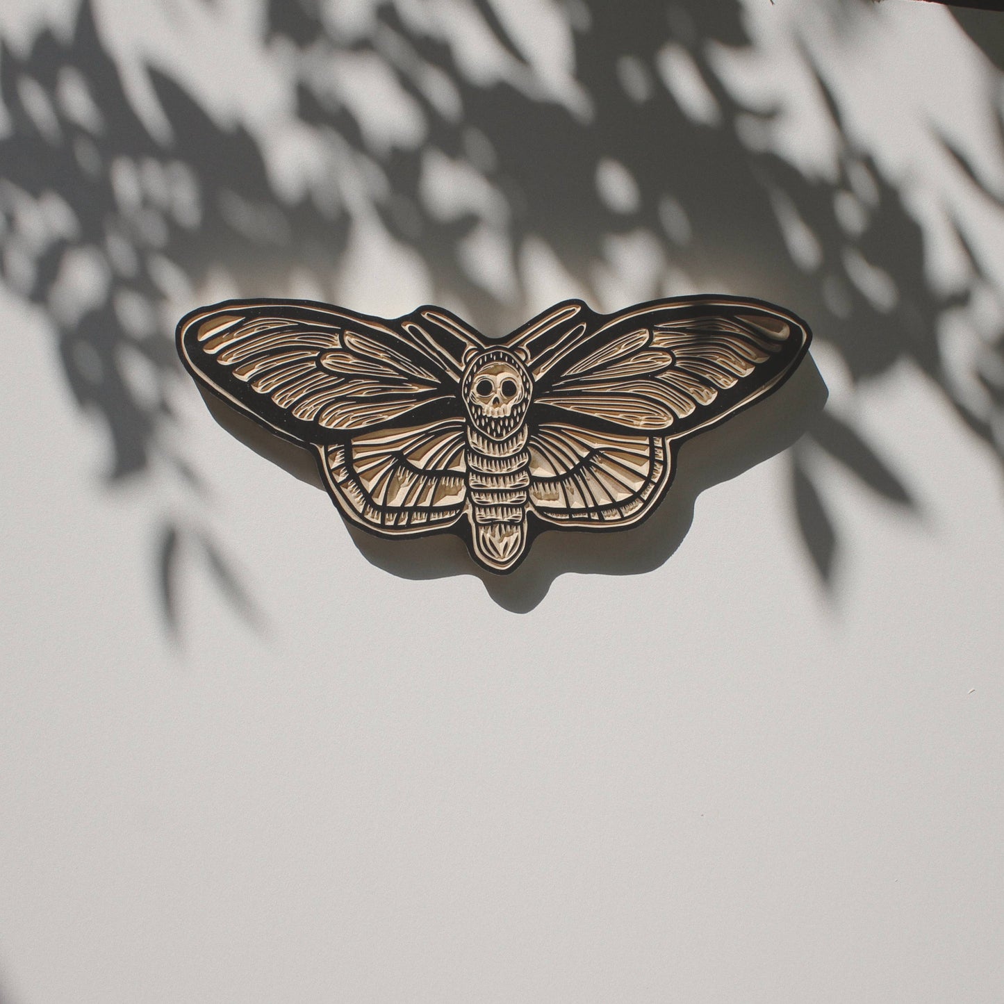Death Head Moth- Carved Wall Hanging