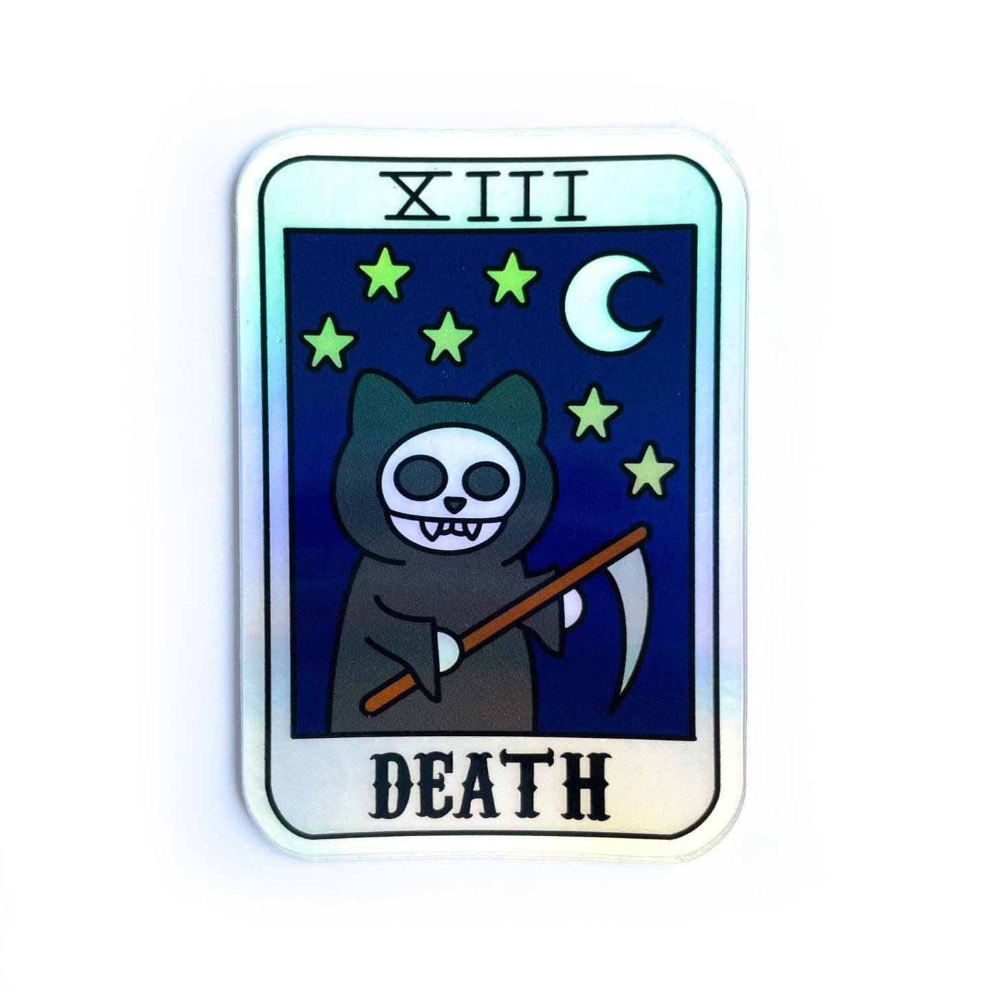 Death Tarot Kitty Holographic Sticker
