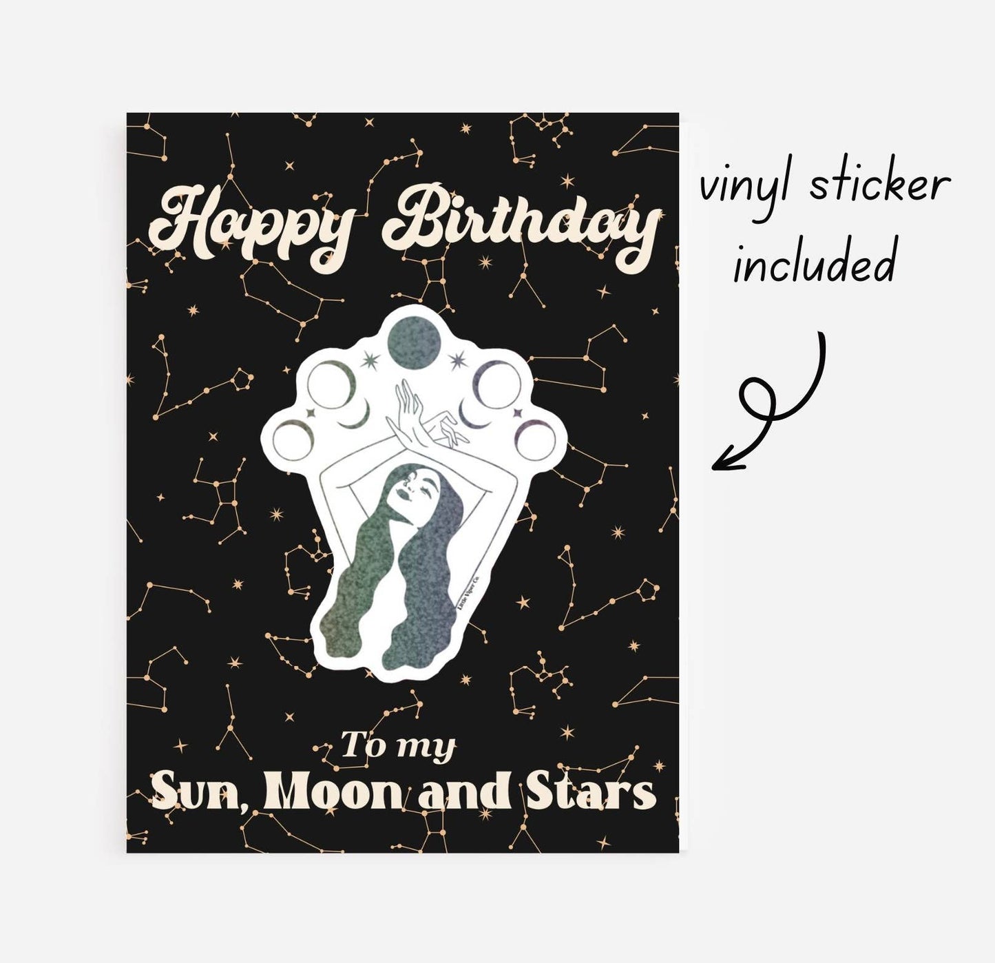My Sun Moon and Stars - Celestial Sticker Card