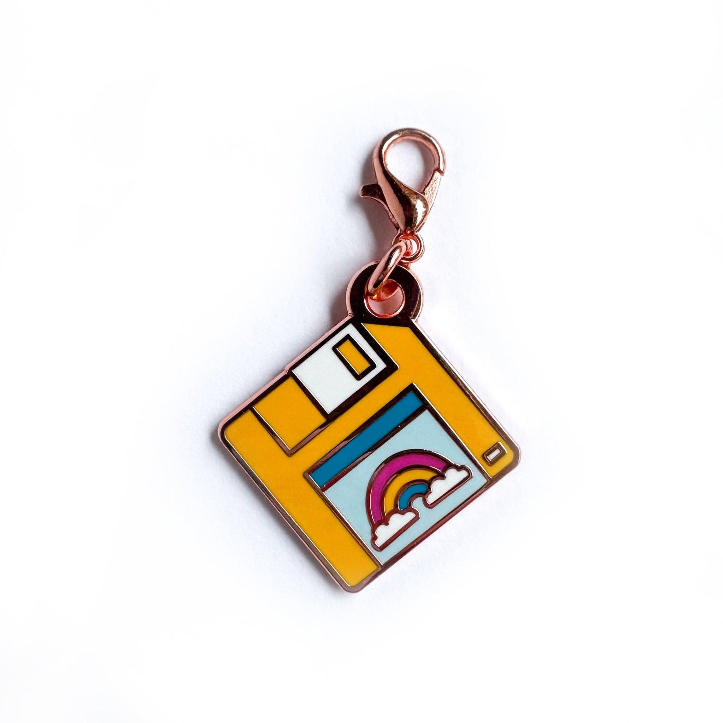 Rainbow Floppy Disk Charm