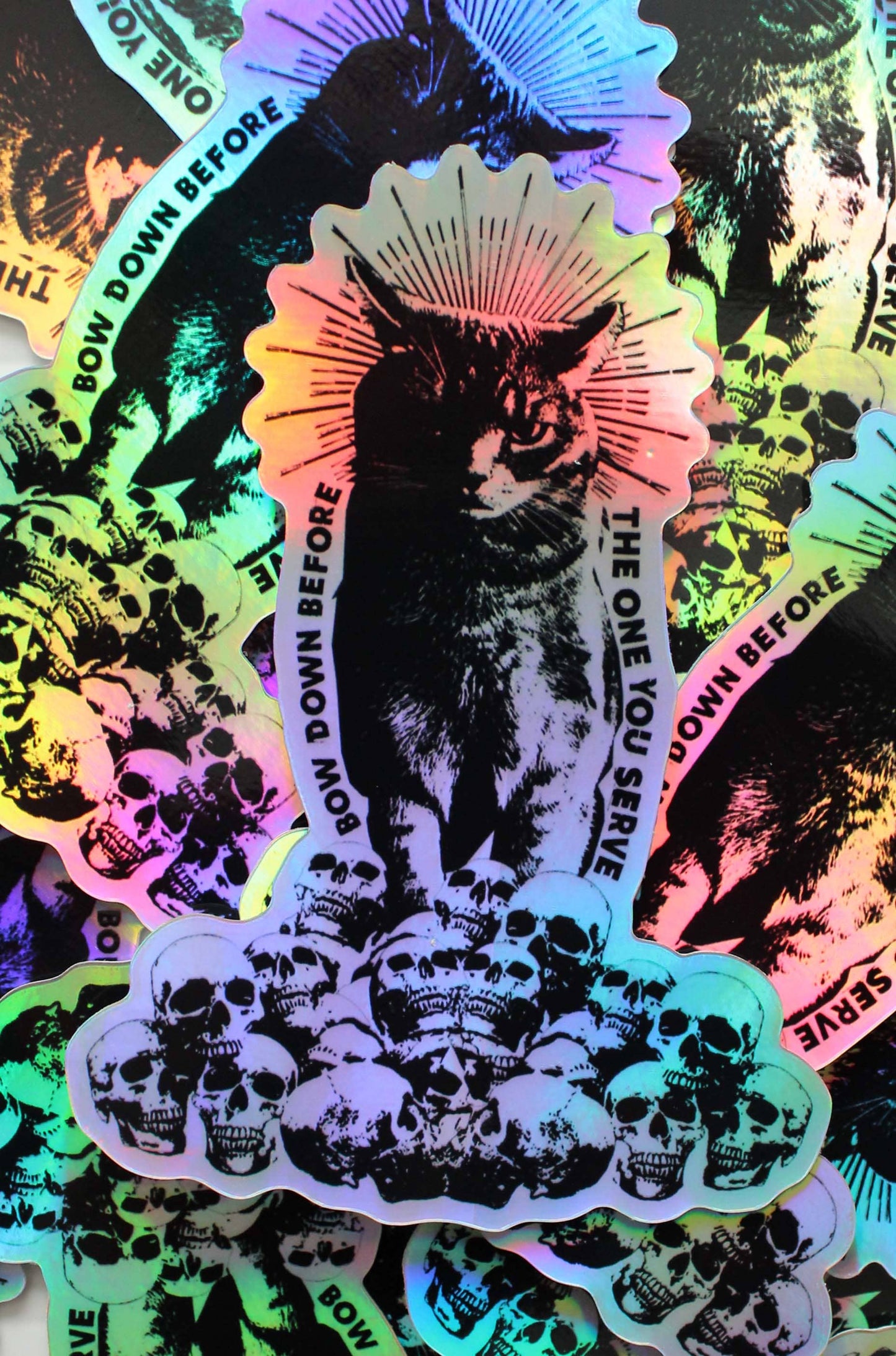 Cat Worship Hologram Sticker