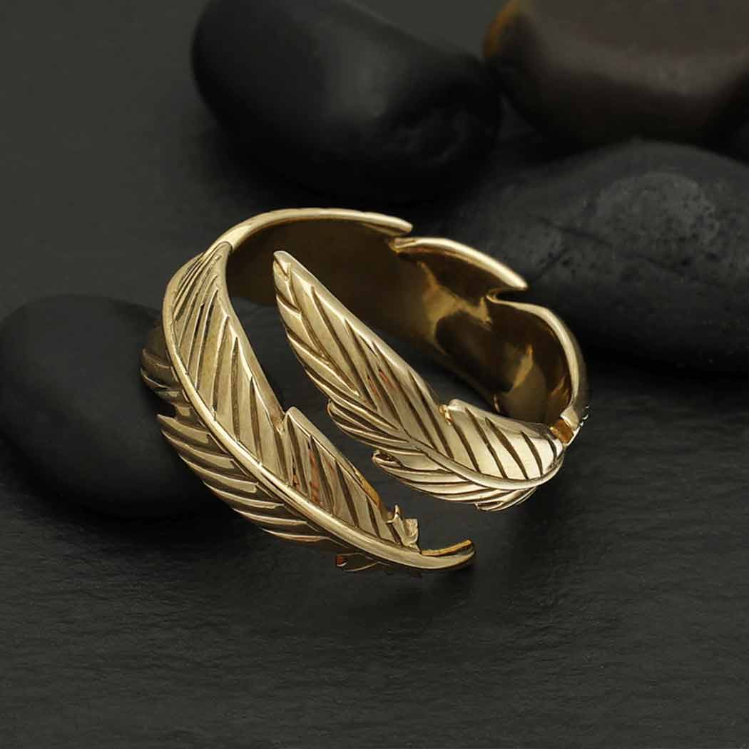 Adjustable Feather Ring: Bronze