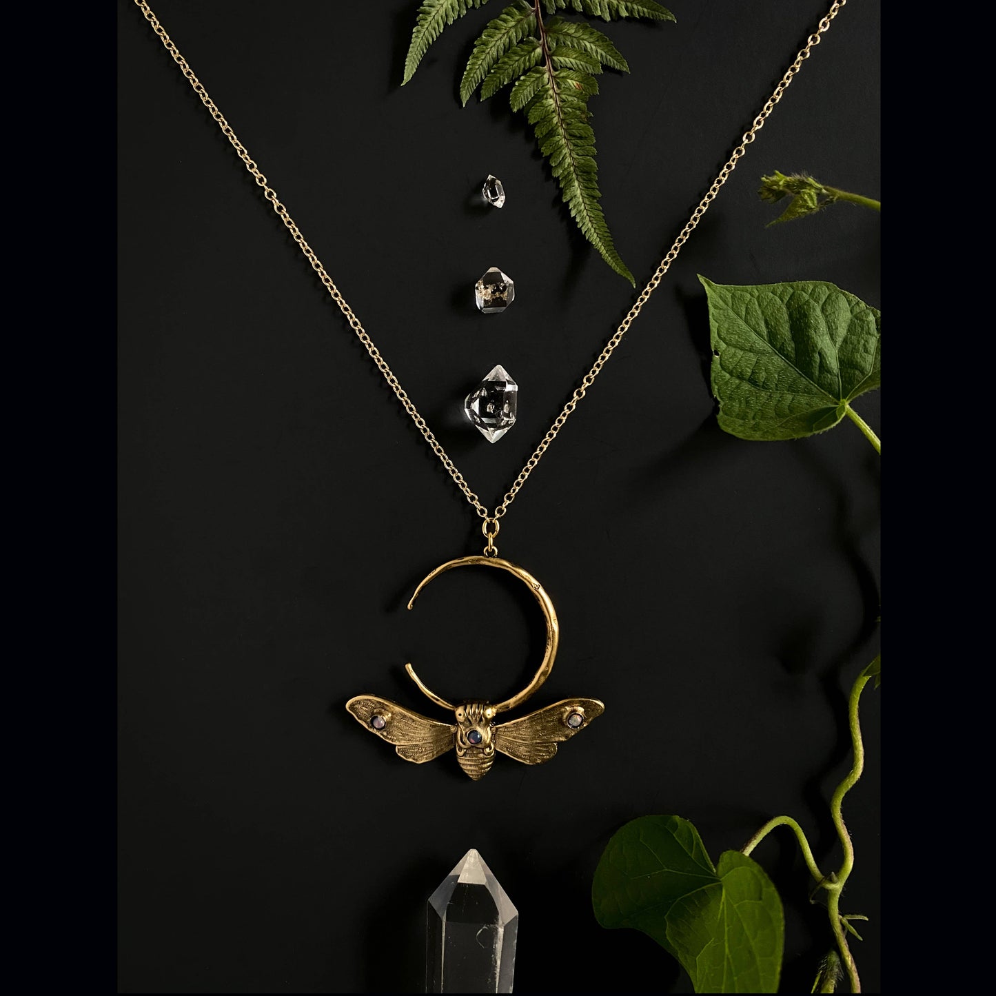 Cicada Song Neckpiece: With Crescent