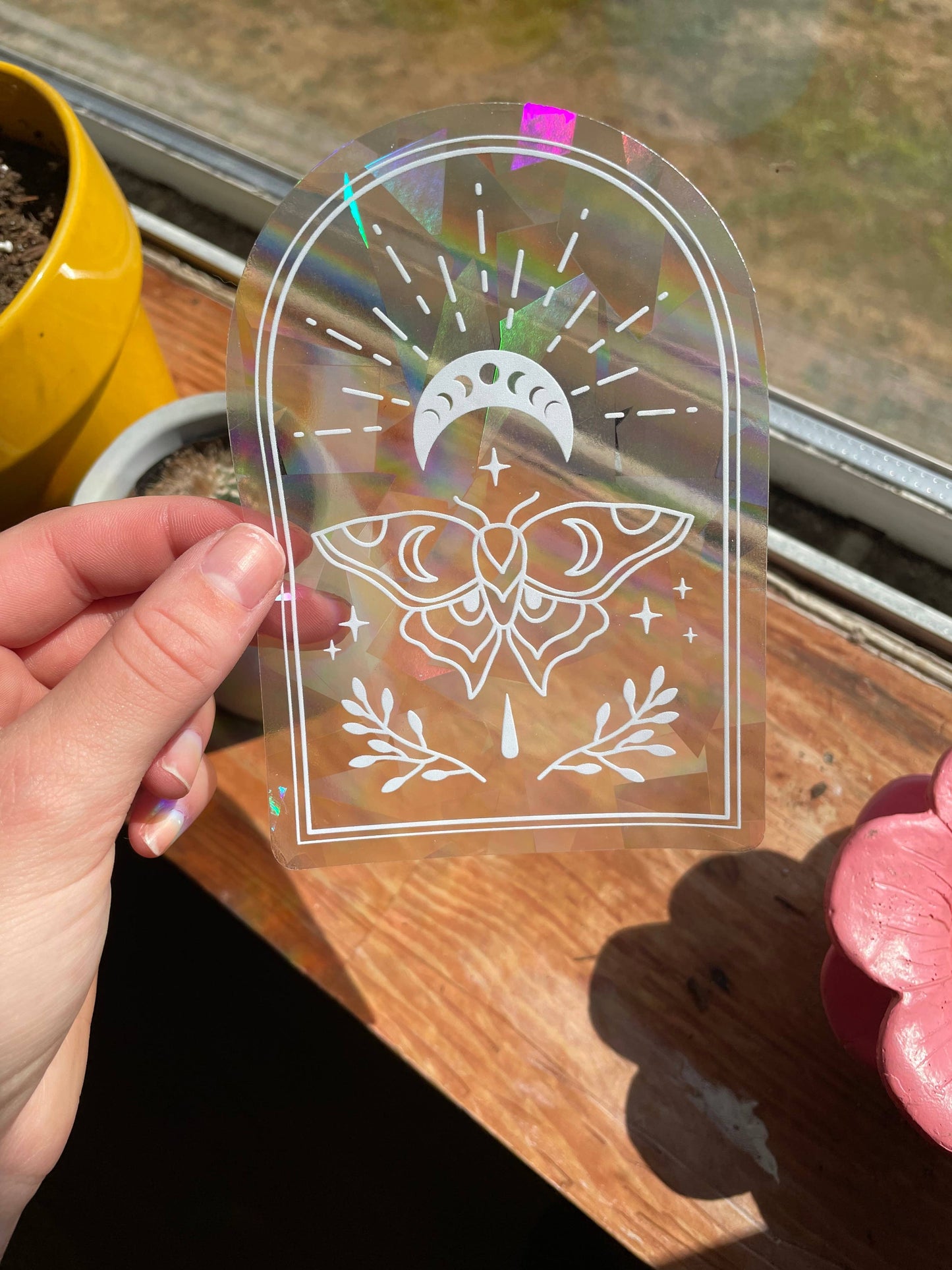 Mystical Moth Suncatcher Rainbow Maker Sticker Sun Catcher