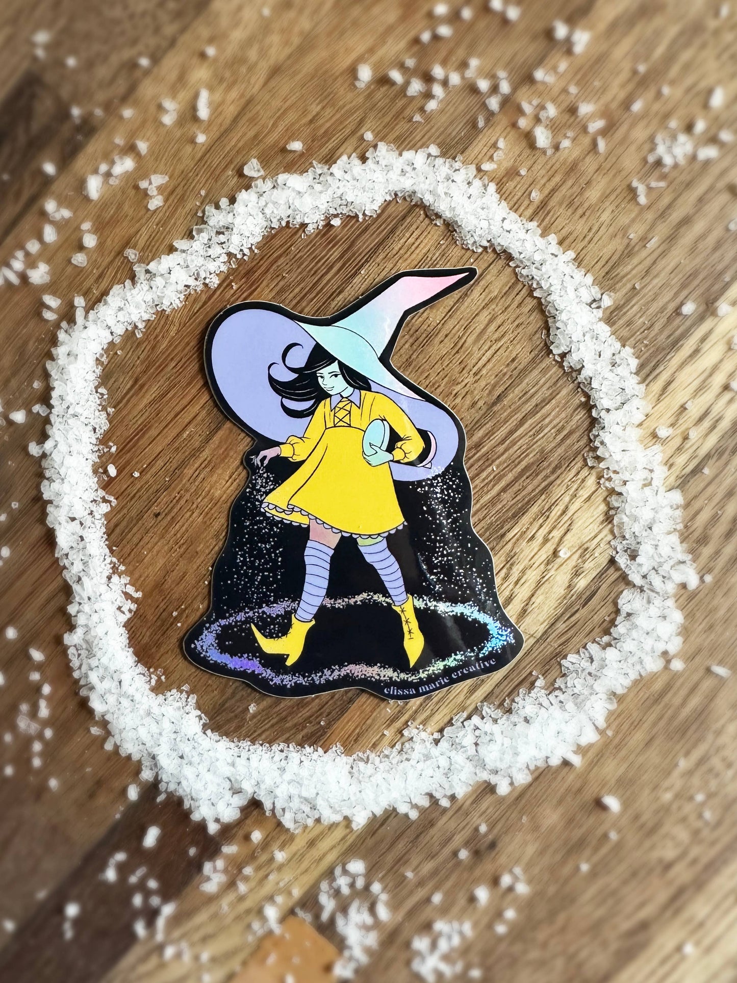 Salty Witch Holo Sticker | witchcraft | magic circle | salt