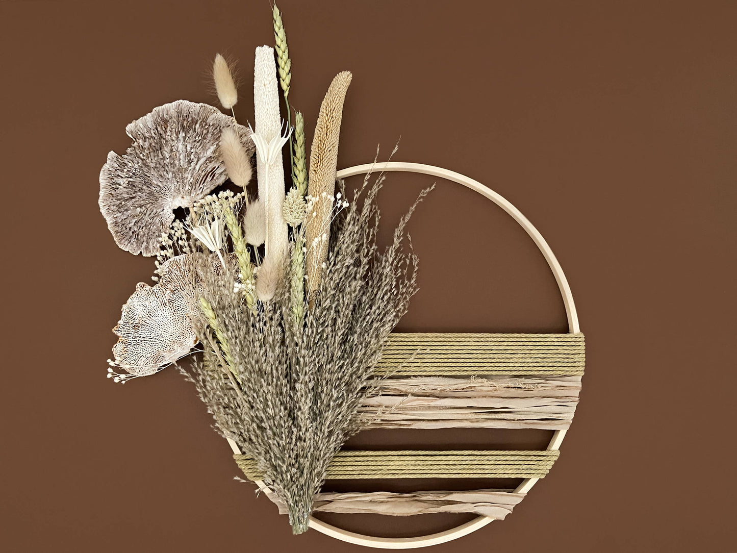 Dried Flowers & Frayed Ribbon Wreath