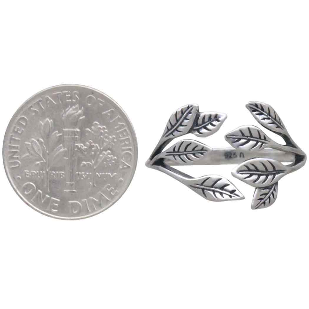 Leaf Cluster Adjustable Ring: Sterling Silver