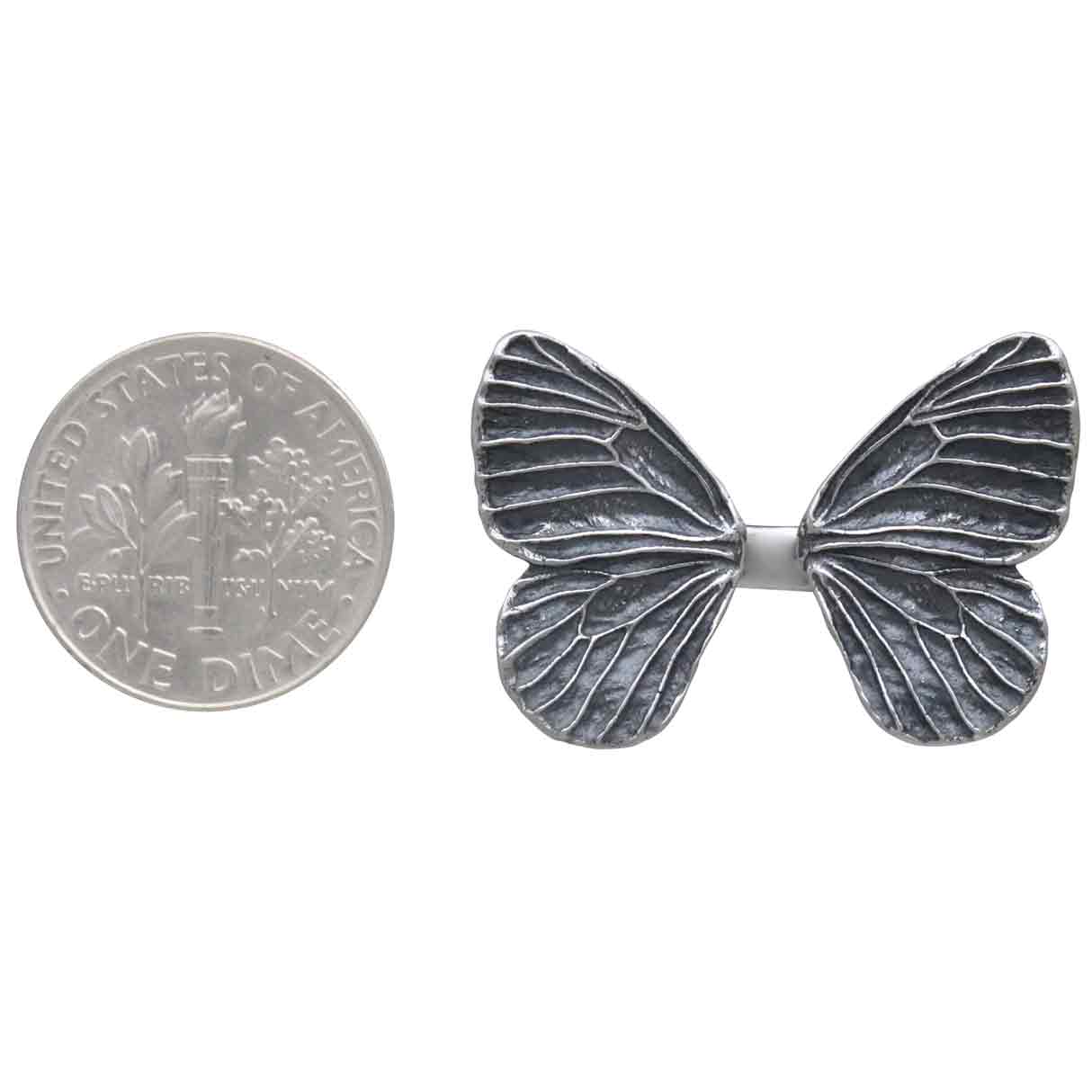 Adjustable Dimensional Butterfly Wings Ring: Bronze
