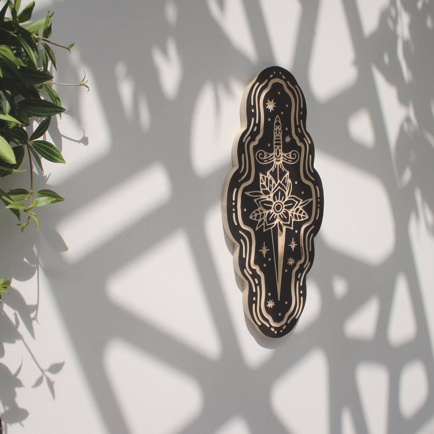 Dagger- Carved Wall Hanging: 11"