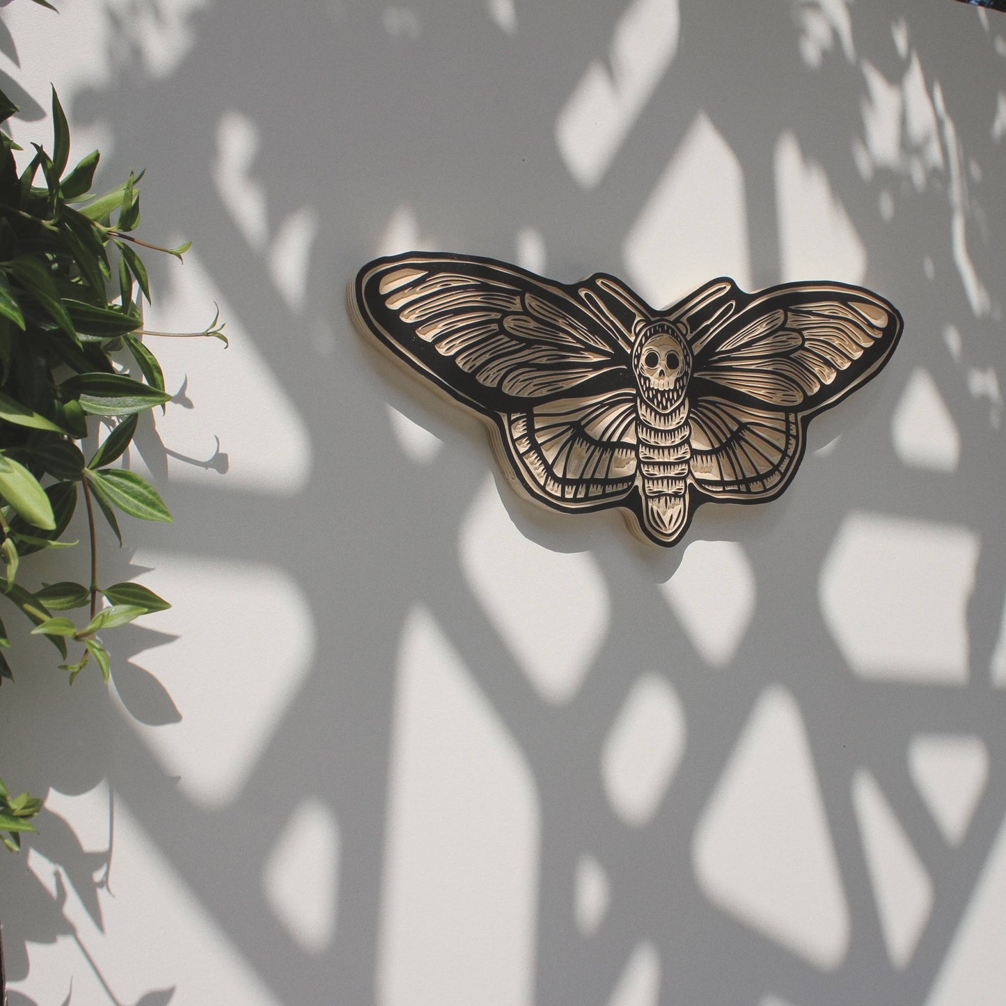 Death Head Moth- Carved Wall Hanging