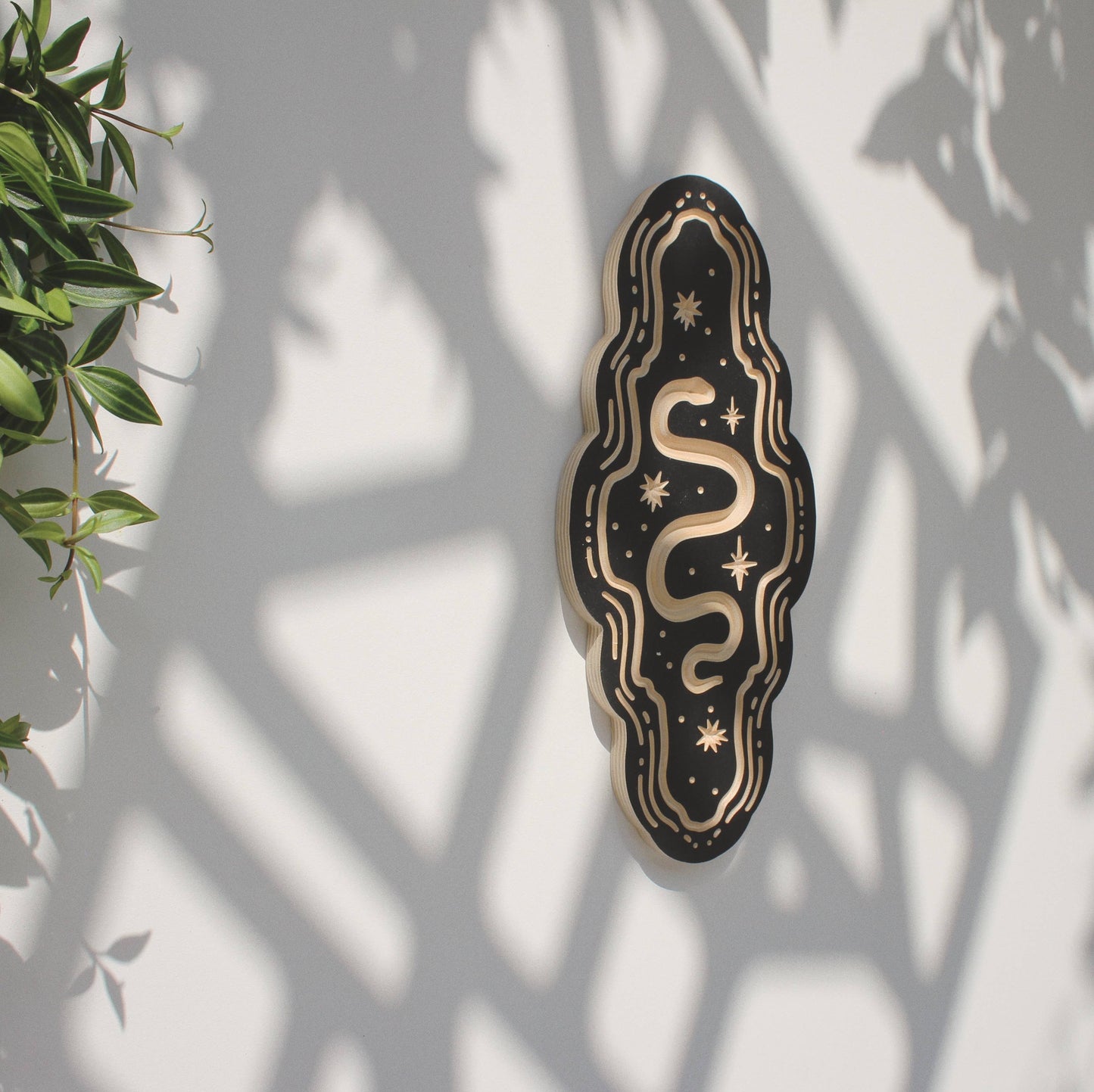 Snake- Carved Wall Hanging: 15"