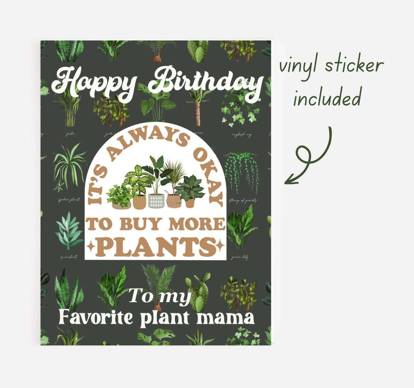 Happy Birthday to my Favorite Plant Mom - Sticker Card